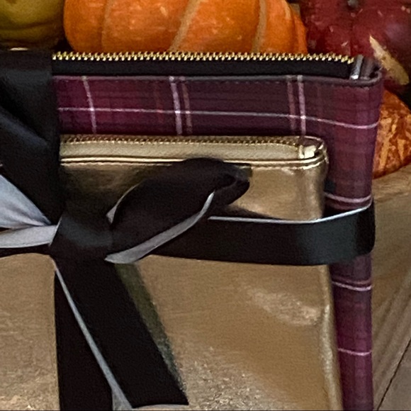 LOFT Plaid & Gold Bag Set - NEW! - Picture 3 of 6